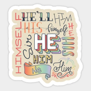 Pronoun Cloud - He Sticker